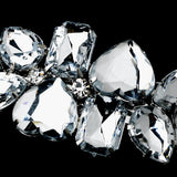 Silver Clear Heart Barrette 731