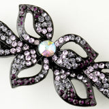 Crystal & Rhinestone Leaf Barrette 9237