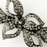 Crystal & Rhinestone Leaf Barrette 9237
