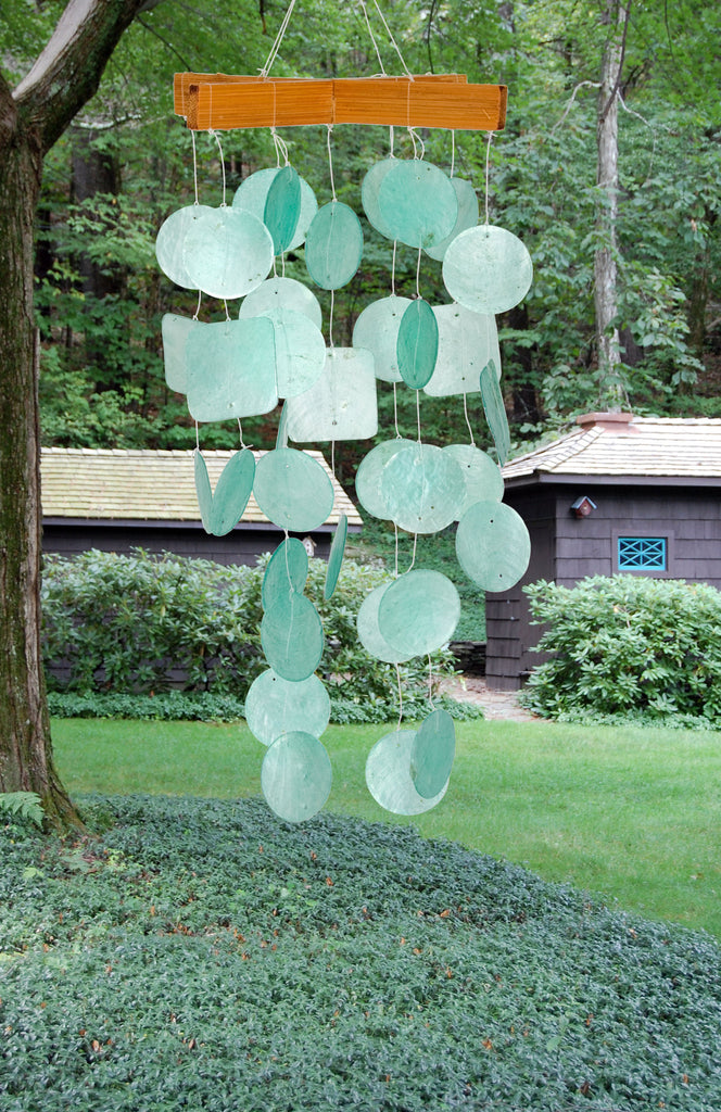Woodstock Mini Capiz Chime - Aqua C139