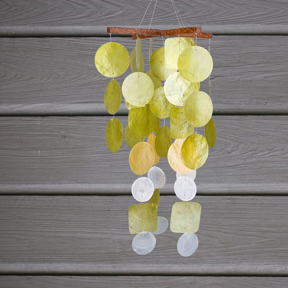 Woodstock Green/Yellow Capiz Chime C158 - Discontinued