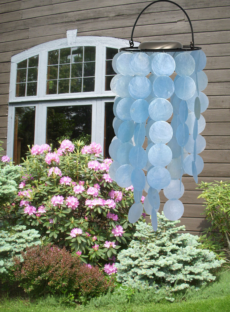 Woodstock Capiz Solar Chime - Light Blue C715