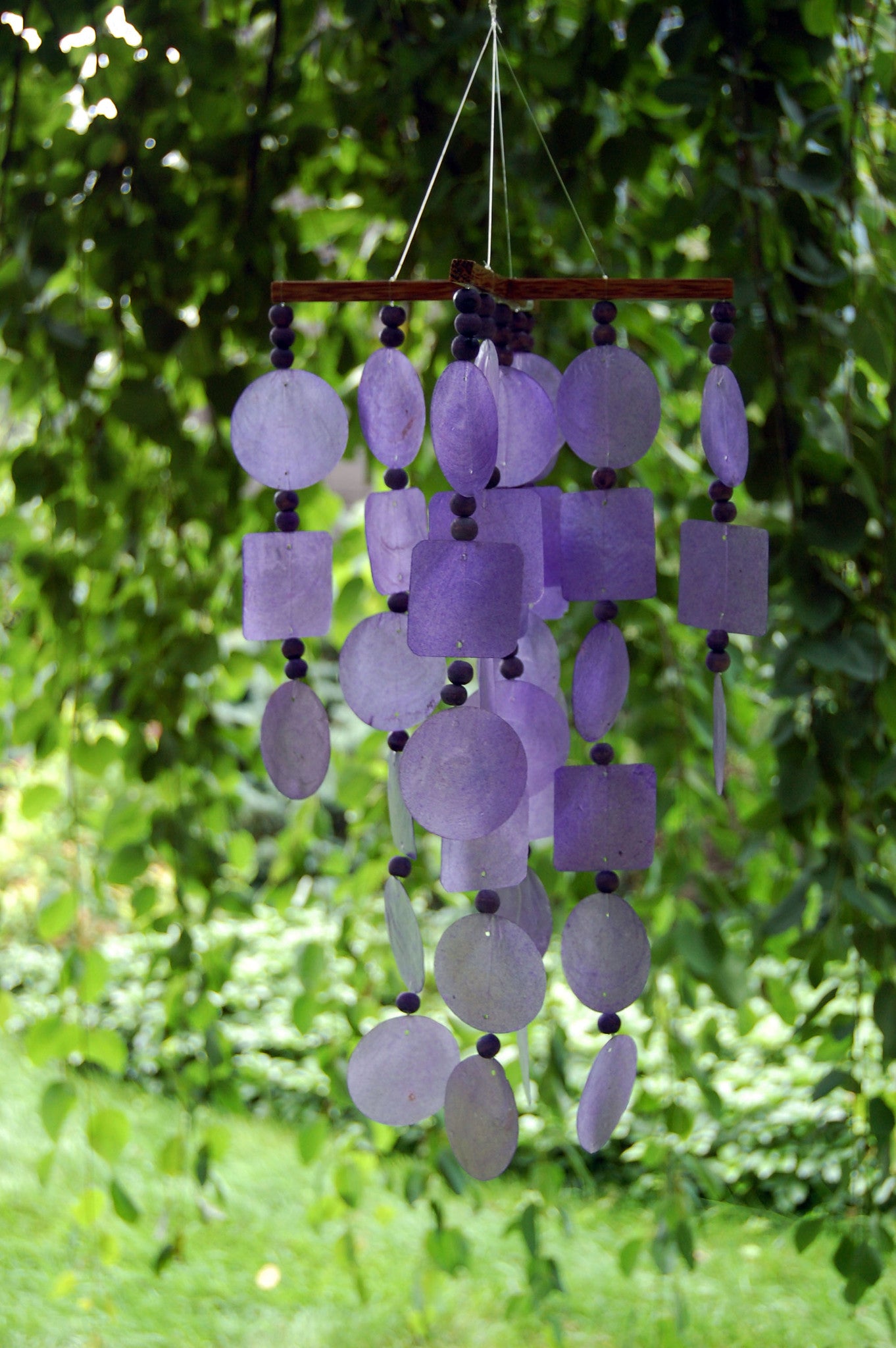 Woodstock Purple Capiz Chime with Wood Beads C716