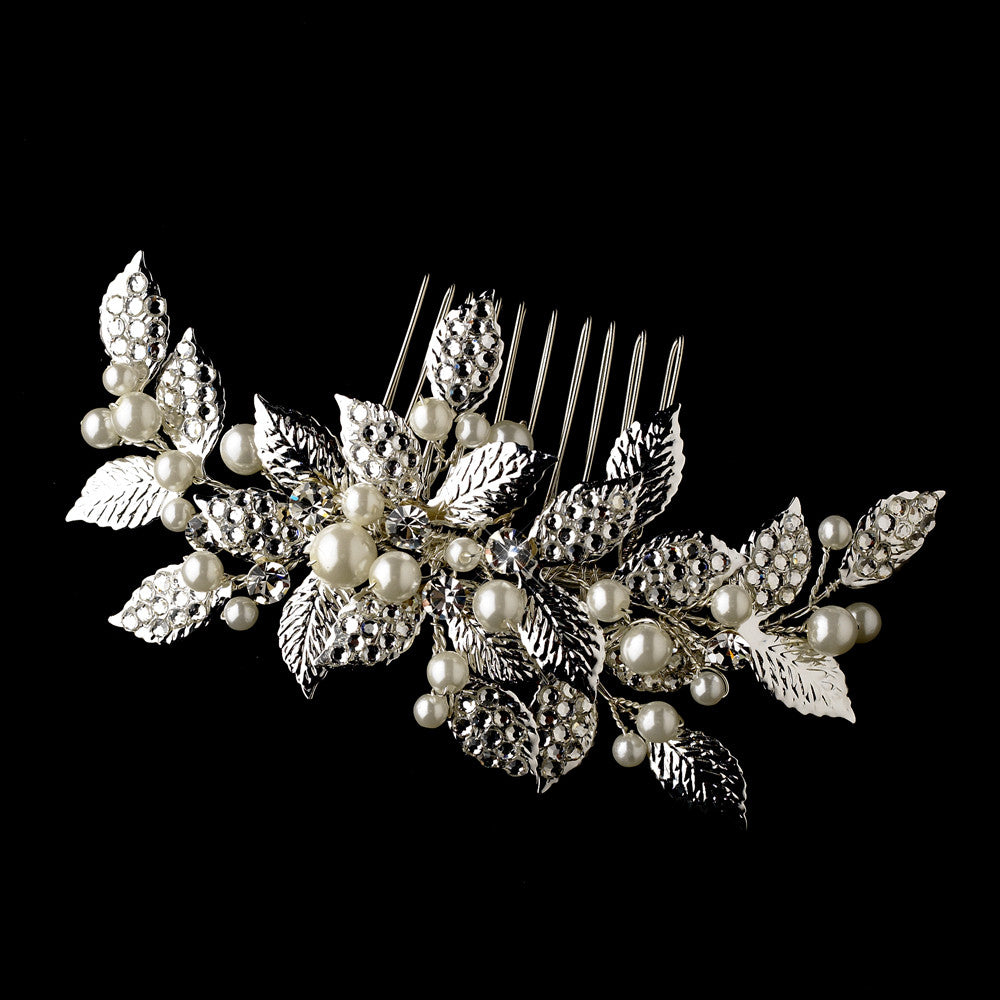 Rhinestone & Pealr Vintage Bridal Comb 599