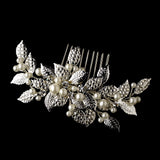 Rhinestone & Pealr Vintage Bridal Comb 599