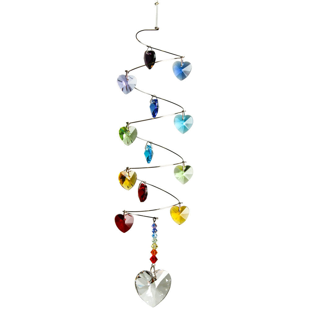 Woodstock Crystal Spiral - Rainbow Hearts CS23