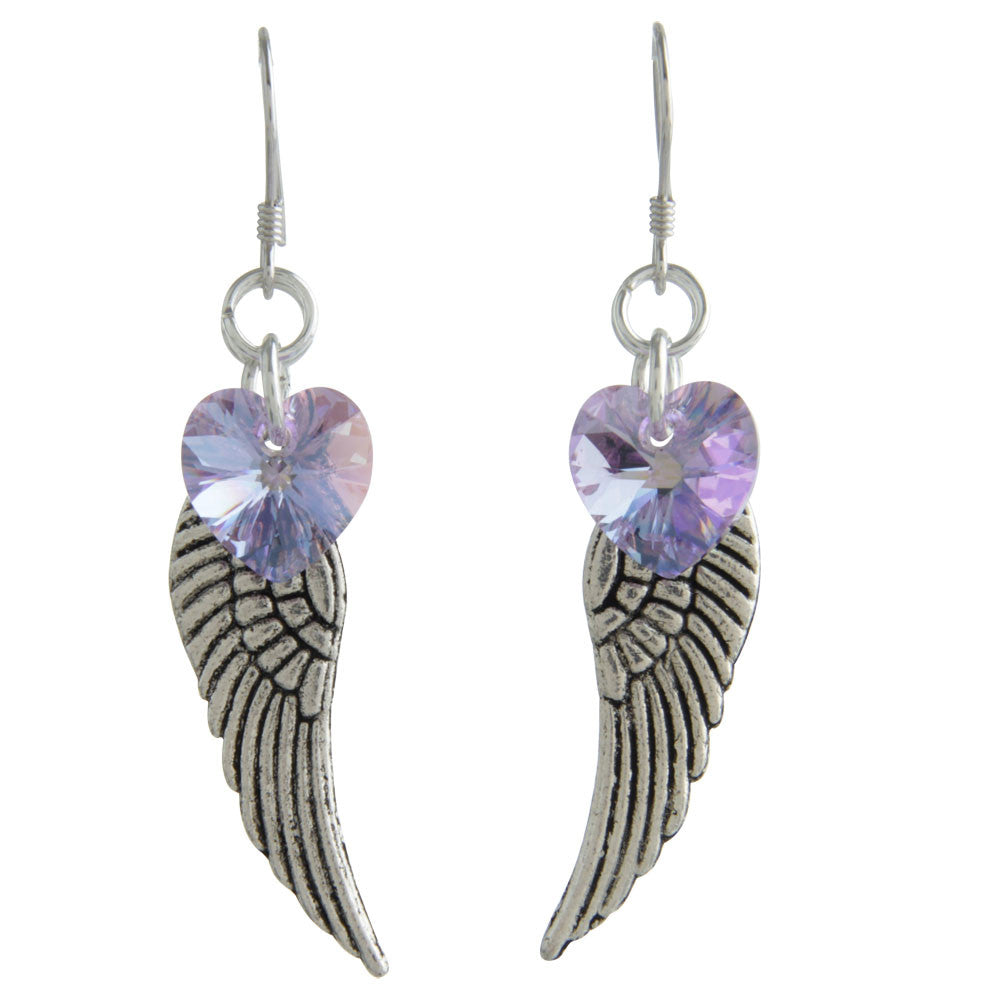 Woodstock Angel Wing Earrings - Violet CWVI