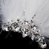 Silver Feather Fascinator Hair Clip 1138