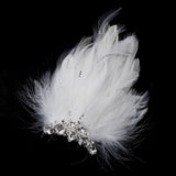 Silver Feather Fascinator Hair Clip 1138