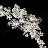 Silver Clear Side Accented Crystal & Rhinestone Tiara Clip 1932