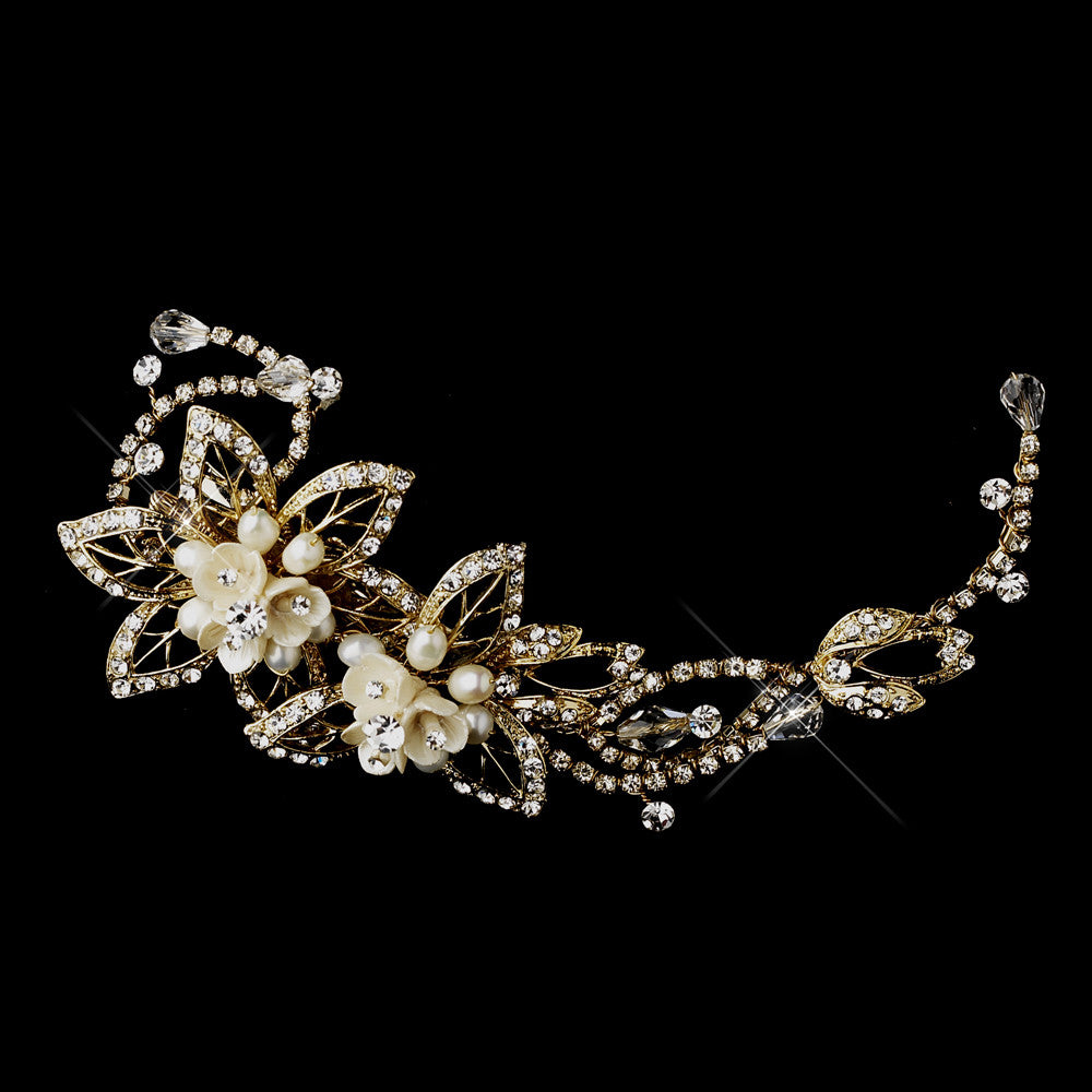 Pearl & Rhinestone Bridal Headpiece Clip 2496