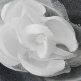 Petite Organza & Matte Satin Flower Bridal Hair Clip 2628