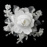 Rhinestone, Crystal, Lace, Satin & Organza Flower Bridal hair Clip 2705