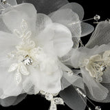 Crystal, Rhinestone, Lace & Organza Clip 3555 with Brooch Pin