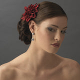 Striking Maroon Flower Hair Clip or Clip Brooch 402 (White, Red, Ivory, Maroon)