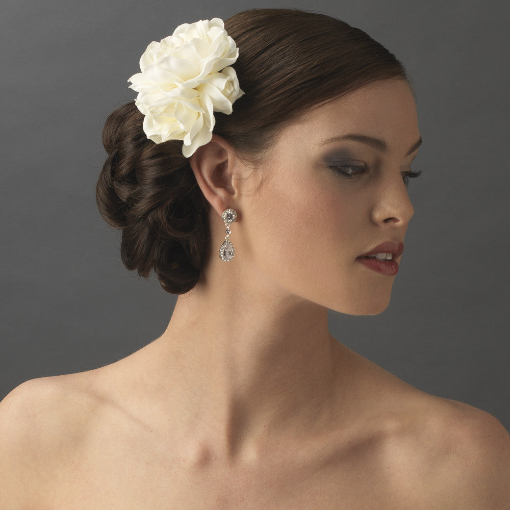 Gardenia Cluster Bridal Hair Flower on Clip 411