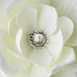 Jeweled Delphinium Flower Bridal Headpiece Clip 413 White or Ivory