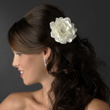 Jeweled Delphinium Flower Bridal Headpiece Clip 413 White or Ivory