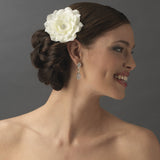 Jeweled Delphinium Flower Bridal Headpiece Clip 413 White or Ivory