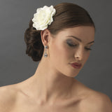 Jeweled Delphinium Flower Bridal Headpiece Clip 413 White or Ivory