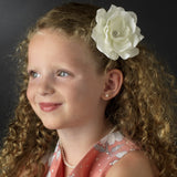 Jeweled Delphinium Flower Bridal Headpiece Clip 413 White or Ivory