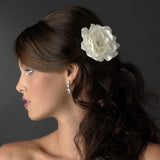 Jeweled Delphinium Flower Bridal Headpiece Clip 413 White or Ivory