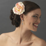 Pink Sherbet Garden Rose Flower Hair Clip 415--Discontinued