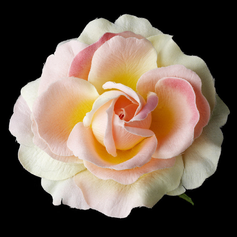 Pink Sherbet Garden Rose Flower Hair Clip 415--Discontinued
