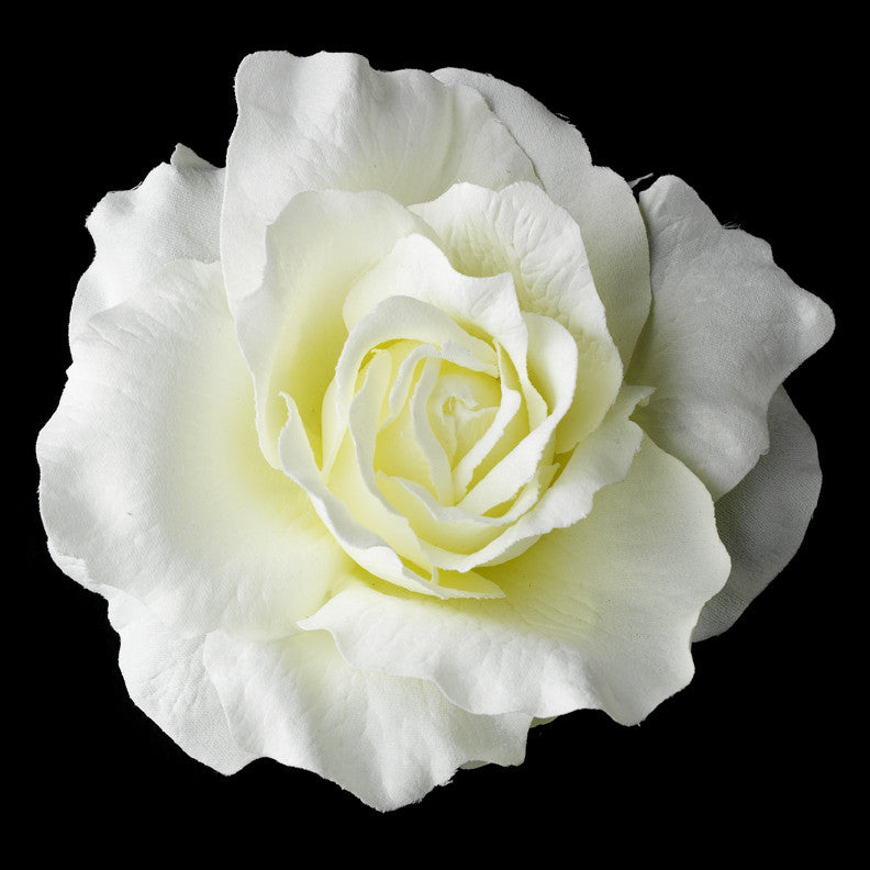 Classic Ravish Diamond White Rose Flower Hair  Clip 416