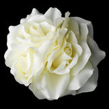 Garden Rose Cluster Flower Hair Clip 419 Cream, Ivory or White