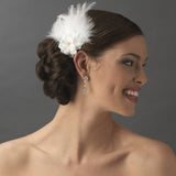 Petite Flower Feather Fascinator Bridal Wedding Day Hair Clip 420