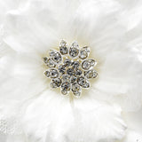Beautiful Crystal Accented Flower Hair Clip  426 White or Ivory