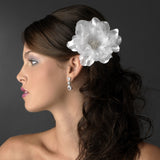 Beautiful Crystal Accented Flower Hair Clip  426 White or Ivory