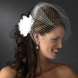 Beautiful Crystal Accented Flower Hair Clip  426 White or Ivory
