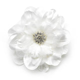 Beautiful Crystal Accented Flower Hair Clip  426 White or Ivory