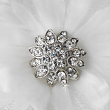 Beautiful Crystal Accented Flower Hair Clip  426 White or Ivory