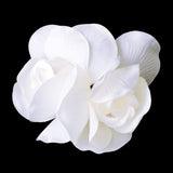 Elegant Double Rose Flower Hair Clip 427 with Brooch Pin