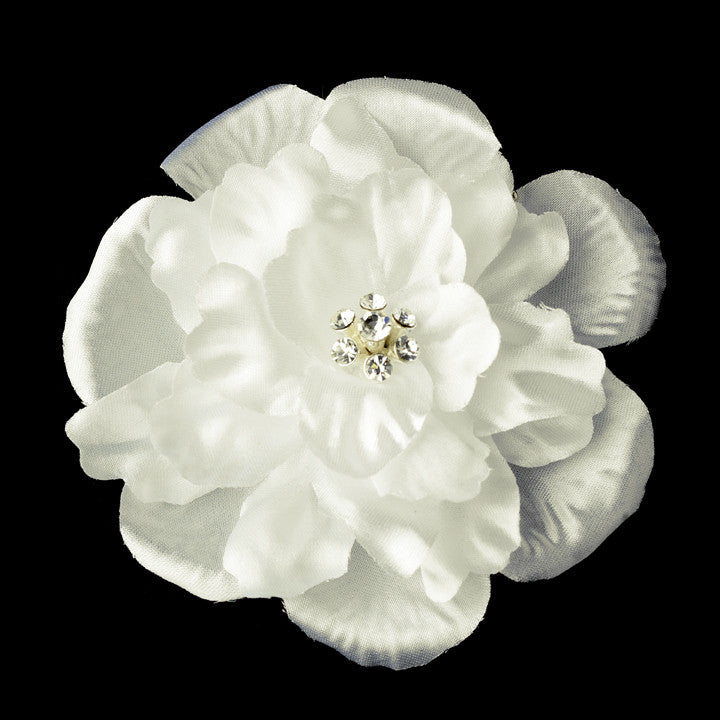 Bridal Jeweled Dahlia Flower Hair Clip 431