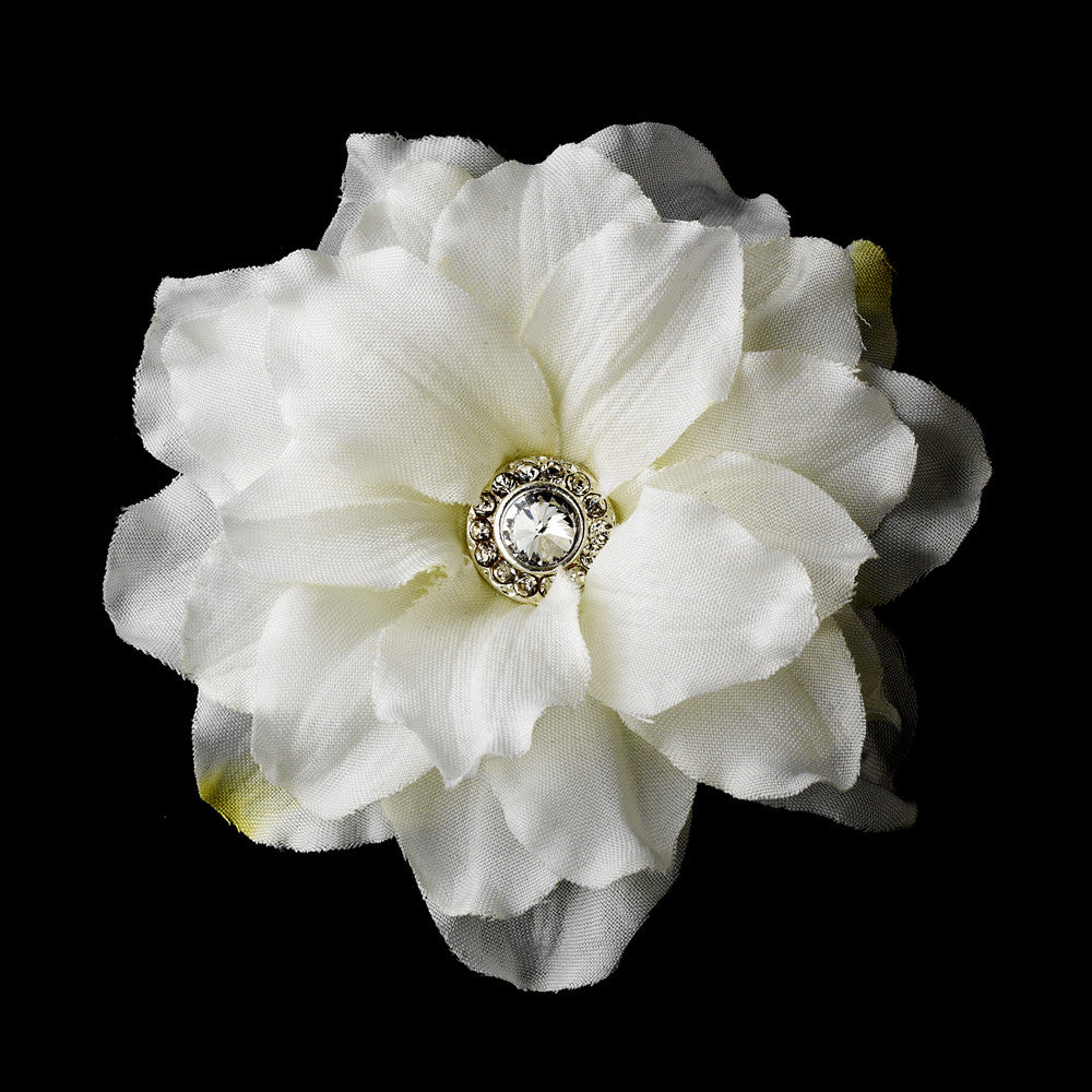 Diamond White Jeweled Delphinium Hair Clip 434