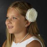 White or Ivory Jeweled Ranunculus Pair Clip 438