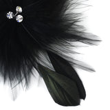 Bridal Crystal Feather Fascinator Clip 442 with Brooch Pin ( Ivory Red Black or Cafe )
