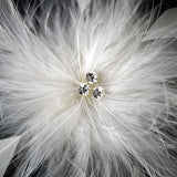 Bridal Crystal Feather Fascinator Clip 442 with Brooch Pin ( Ivory Red Black or Cafe )
