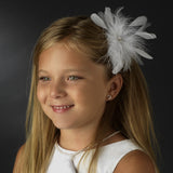 Bridal Crystal Feather Fascinator Clip 442 with Brooch Pin ( Ivory Red Black or Cafe )