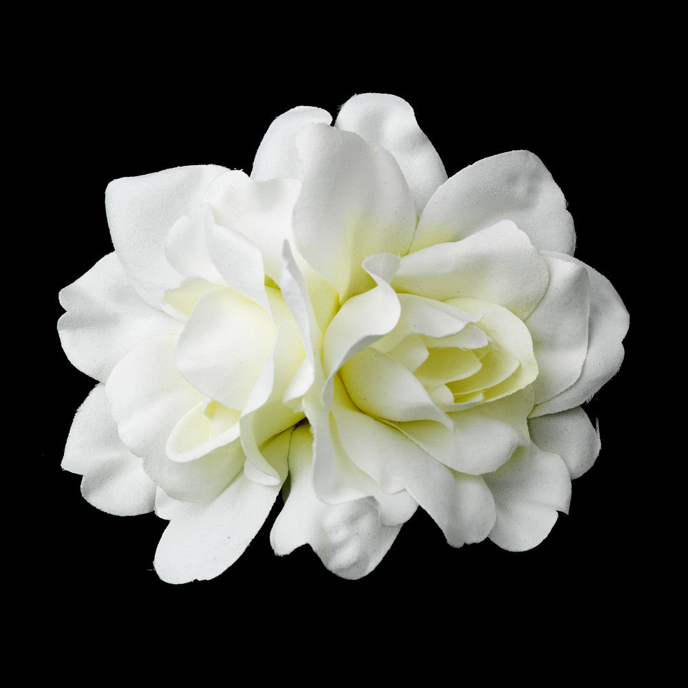 Ivory Couplet Gardenia Flower Hair Clip 446