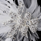 Feather Crystal Bridal Hair Clip 456 with Brooch Pin