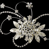 Vintage Crystal Swirl Bridal Headpiece Clip 457 Silver