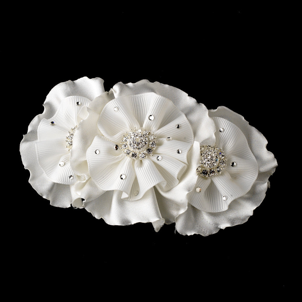 Beautiful Ruffle Vintage Inspired Bridal Hair Clip or Clip Brooch 472