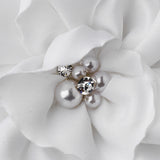 Bridal Hair Flower with Russian Veil Accent Clip 477 (White or Ivory)