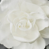 Fabric Flower & Swarovski Crystal AB Accent Clip 5284 (Ivory or White)
