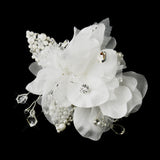 Pearl & Crystal Rhinestone Bridal Flower Hair Clip 5285